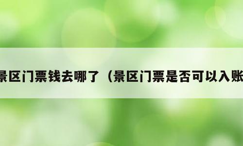 景区门票钱去哪了（景区门票是否可以入账）