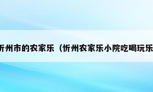 忻州市的农家乐（忻州农家乐小院吃喝玩乐）