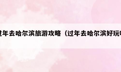 过年去哈尔滨旅游攻略（过年去哈尔滨好玩吗）