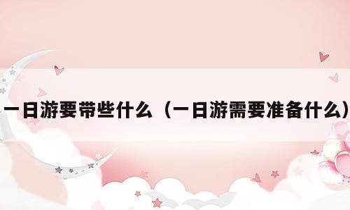 一日游要带些什么（一日游需要准备什么）