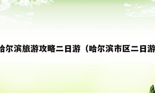 哈尔滨旅游攻略二日游（哈尔滨市区二日游）