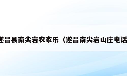 遂昌县南尖岩农家乐（遂昌南尖岩山庄电话）