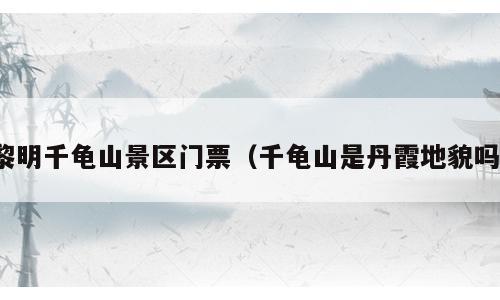 黎明千龟山景区门票（千龟山是丹霞地貌吗）