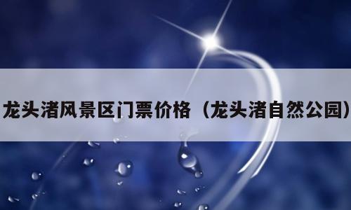 龙头渚风景区门票价格（龙头渚自然公园）