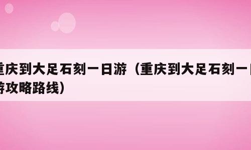 重庆到大足石刻一日游（重庆到大足石刻一日游攻略路线）